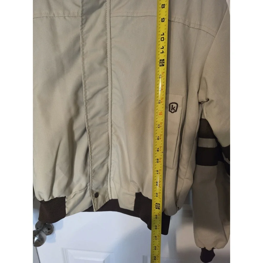 Vintage Cal-Jac Jacket Mens L 44 Tan Brown Bomber Made USA 70s 80s Retro